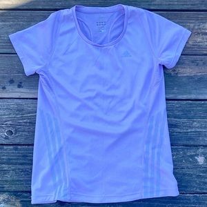 Adidas Climacool lavender purple sports top with back zip pocket